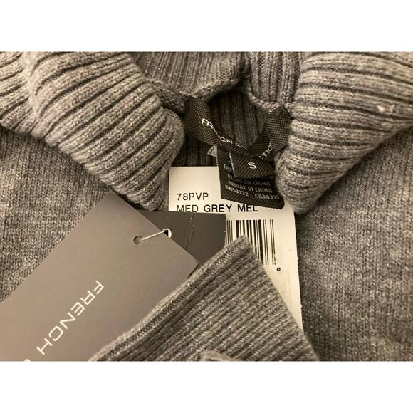 French Connection Women's Turtleneck Sweater Size Small Grey NWT Balloon Sleeve - Picture 6 of 7